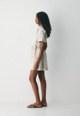 Eleta Linen Mini Dress - UNDYED ECRU