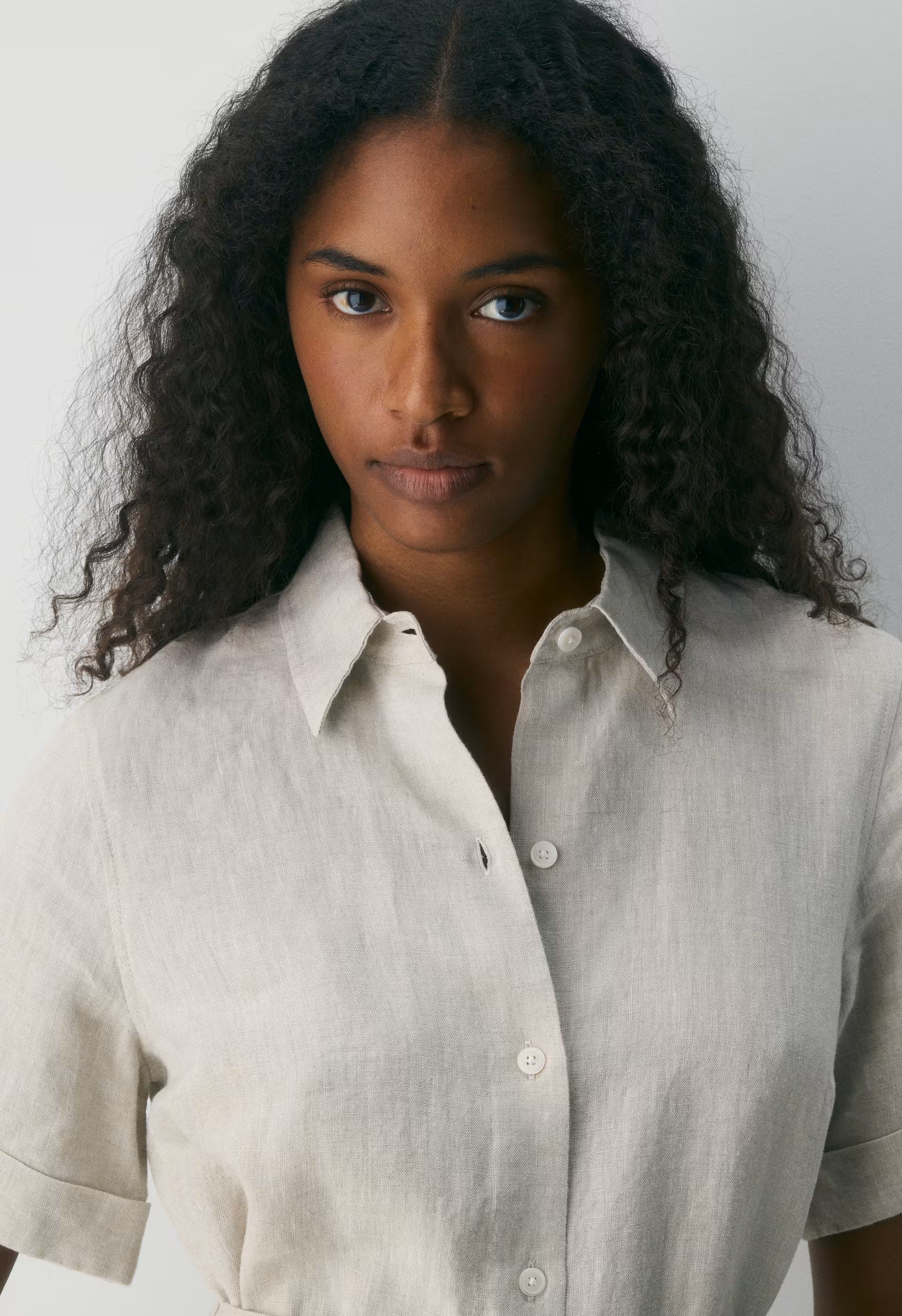 Eleta Linen Mini Dress - UNDYED ECRU
