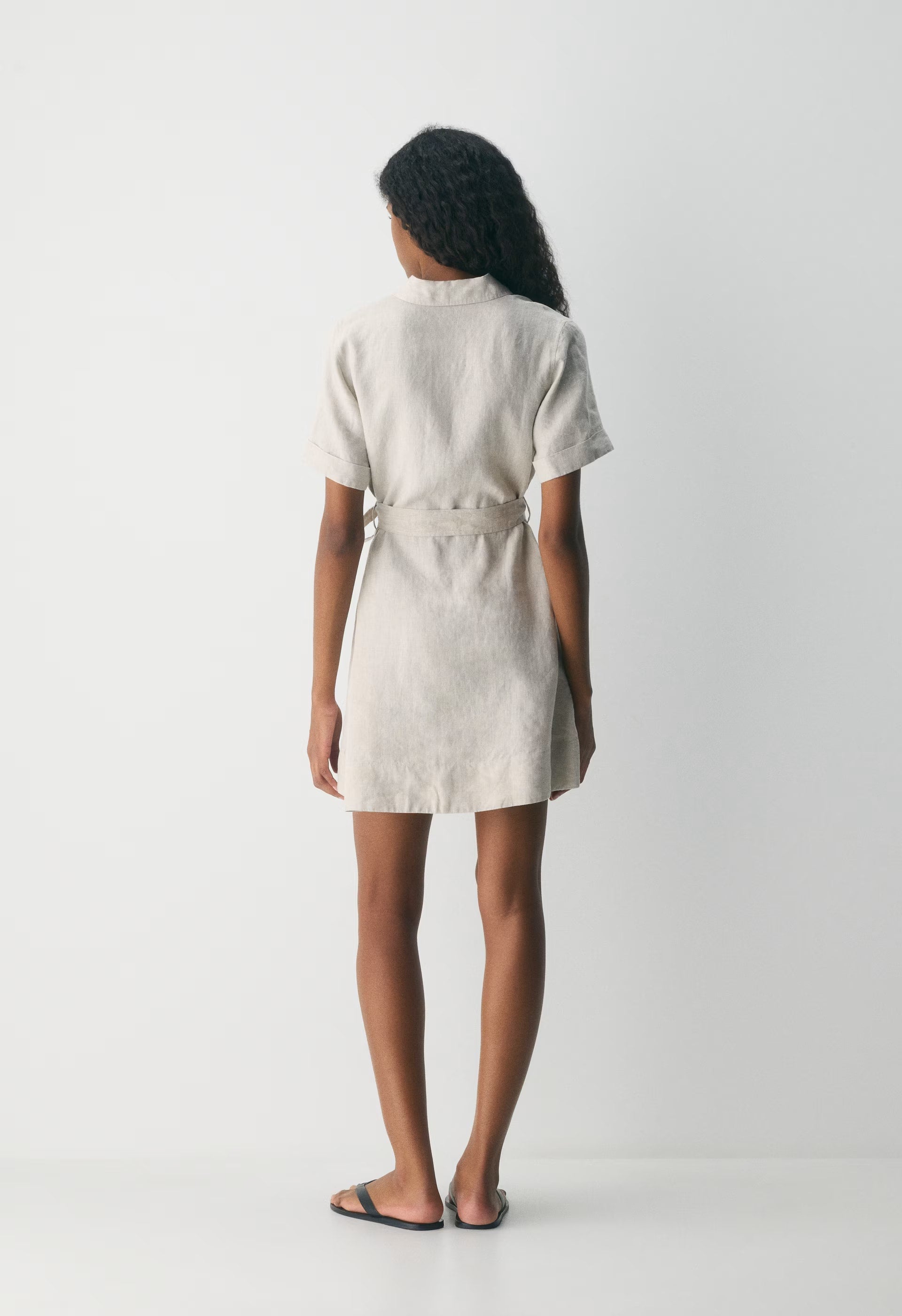 Eleta Linen Mini Dress - UNDYED ECRU