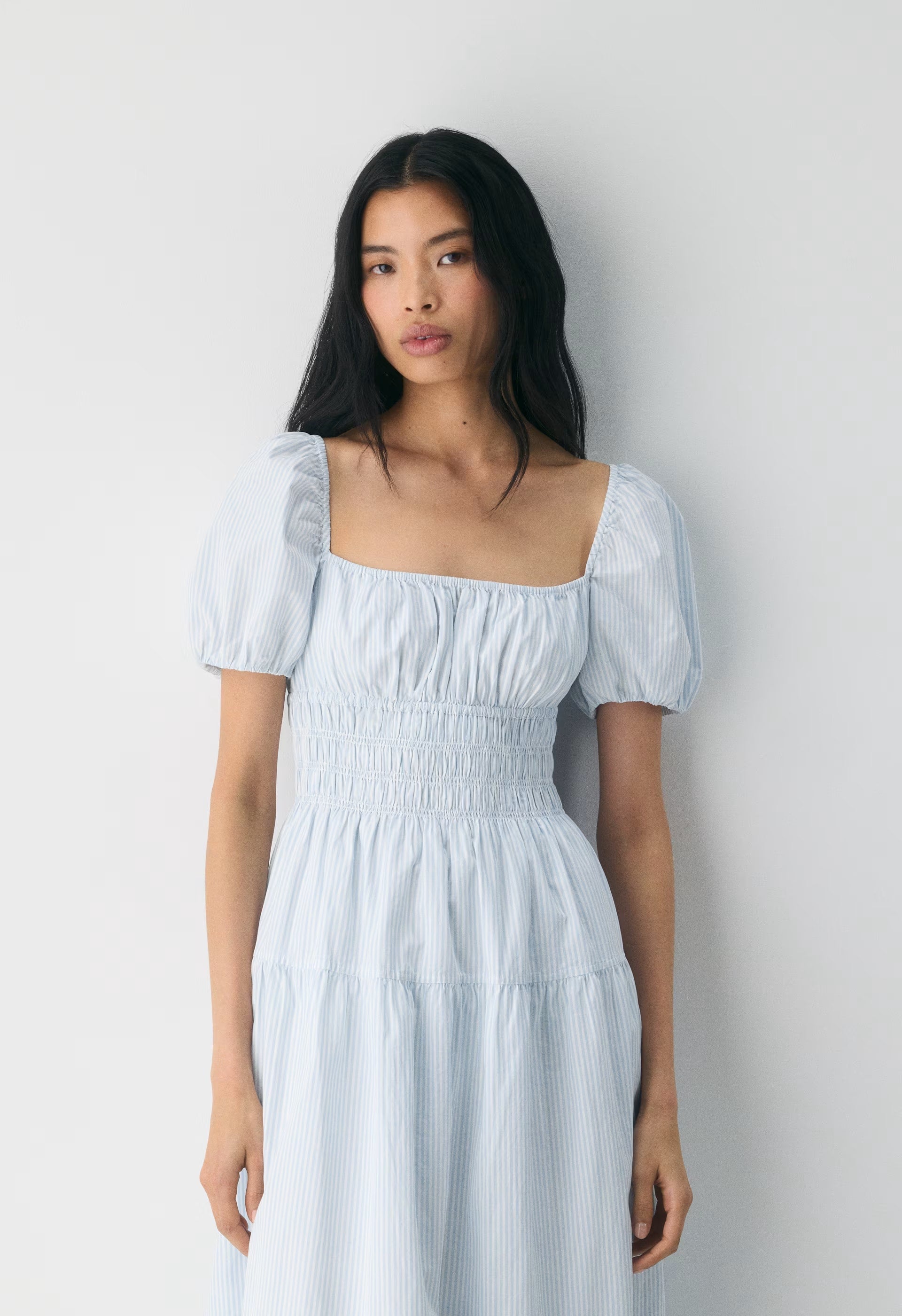 Allegoria Poplin Dress - CRMN STRP DEW BL/WHT