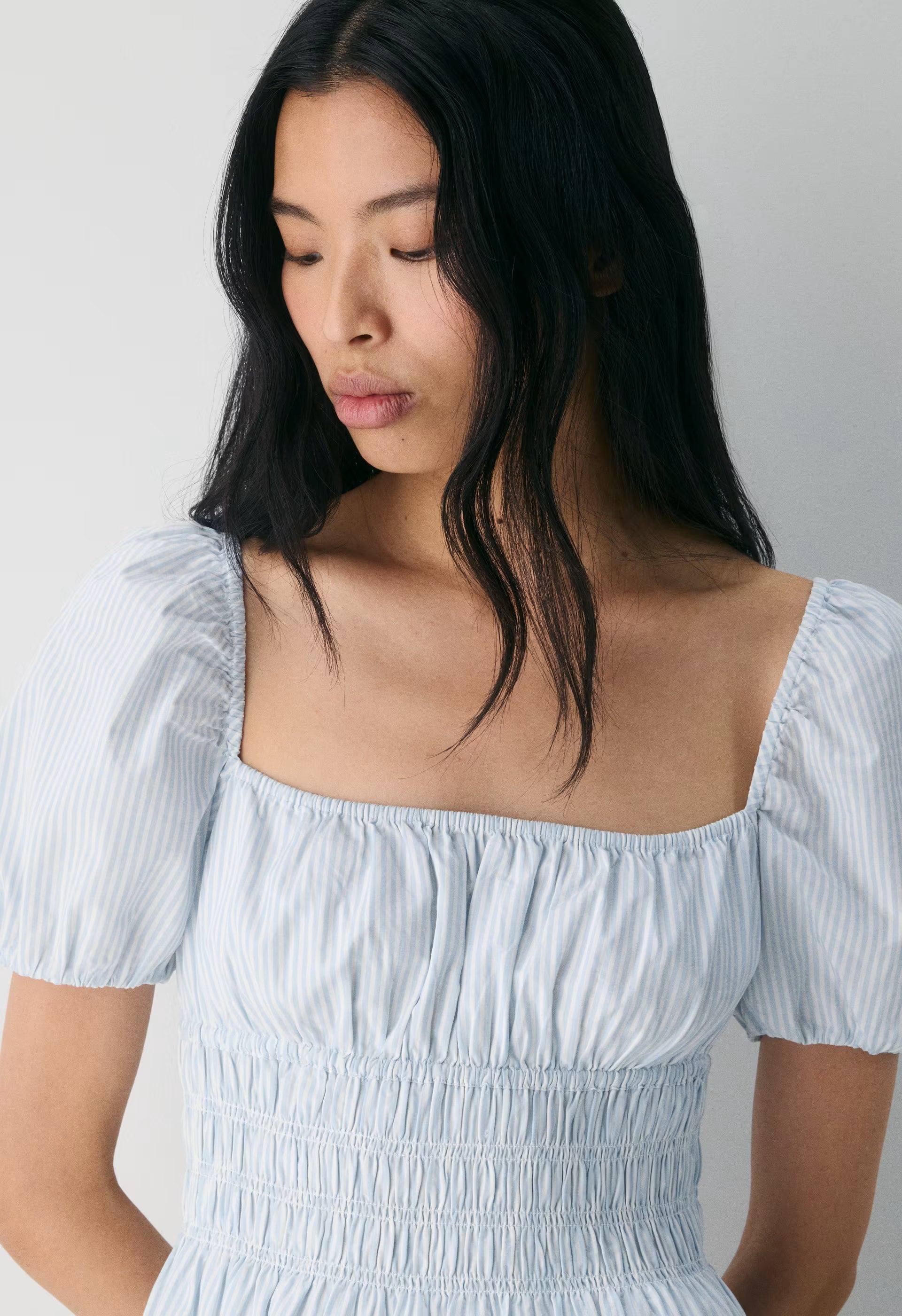 Allegoria Poplin Dress - CRMN STRP DEW BL/WHT