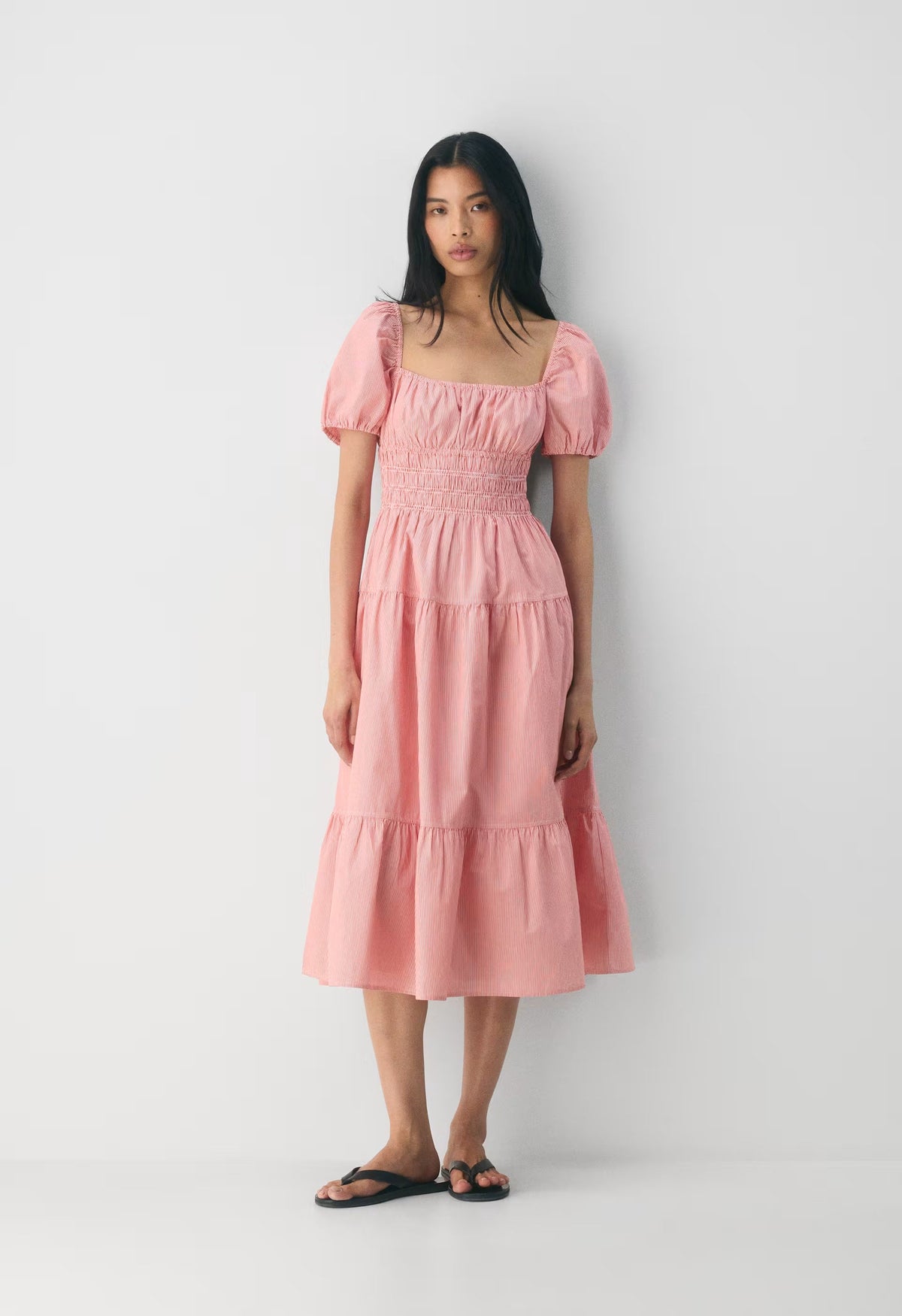 Allegoria Poplin Dress - INGRD STRP SNGLD RD/WT
