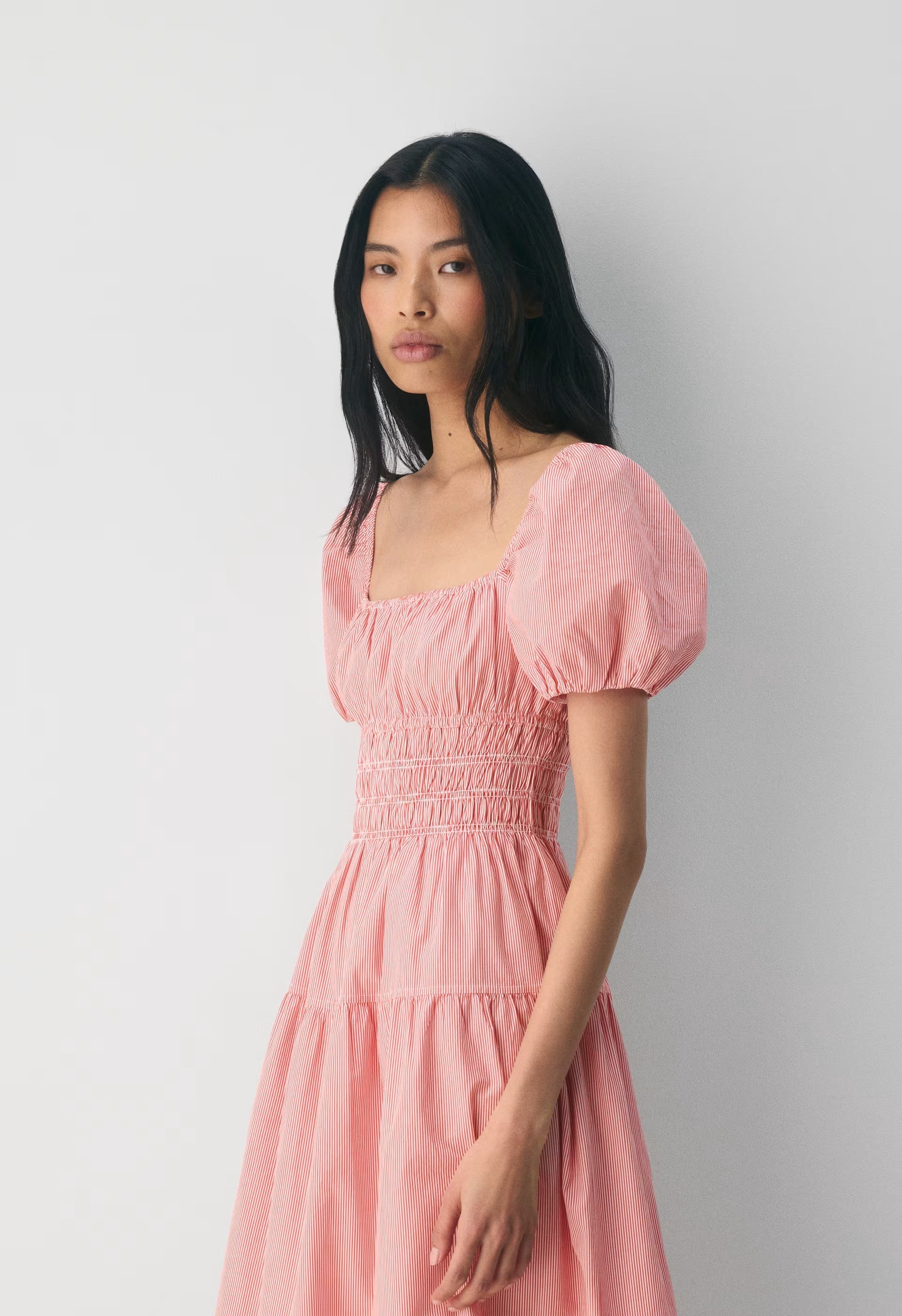 Allegoria Poplin Dress - INGRD STRP SNGLD RD/WT