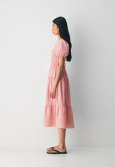 Allegoria Poplin Dress - INGRD STRP SNGLD RD/WT