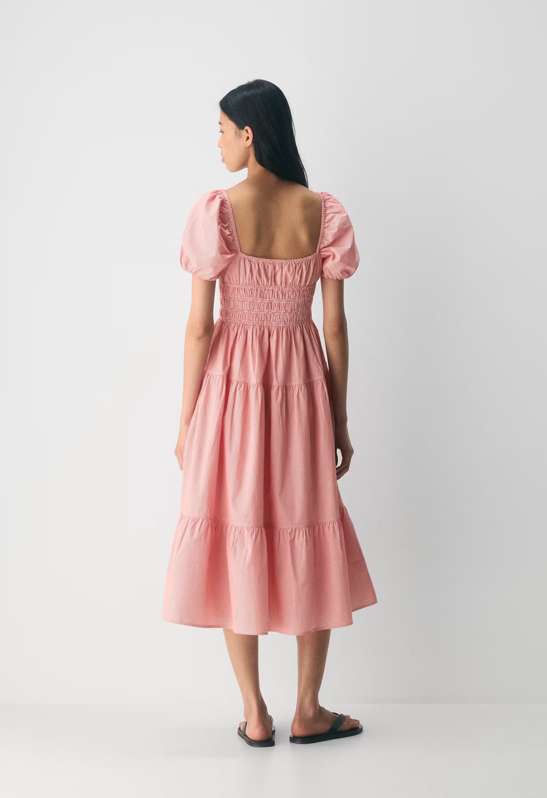 Allegoria Poplin Dress - INGRD STRP SNGLD RD/WT