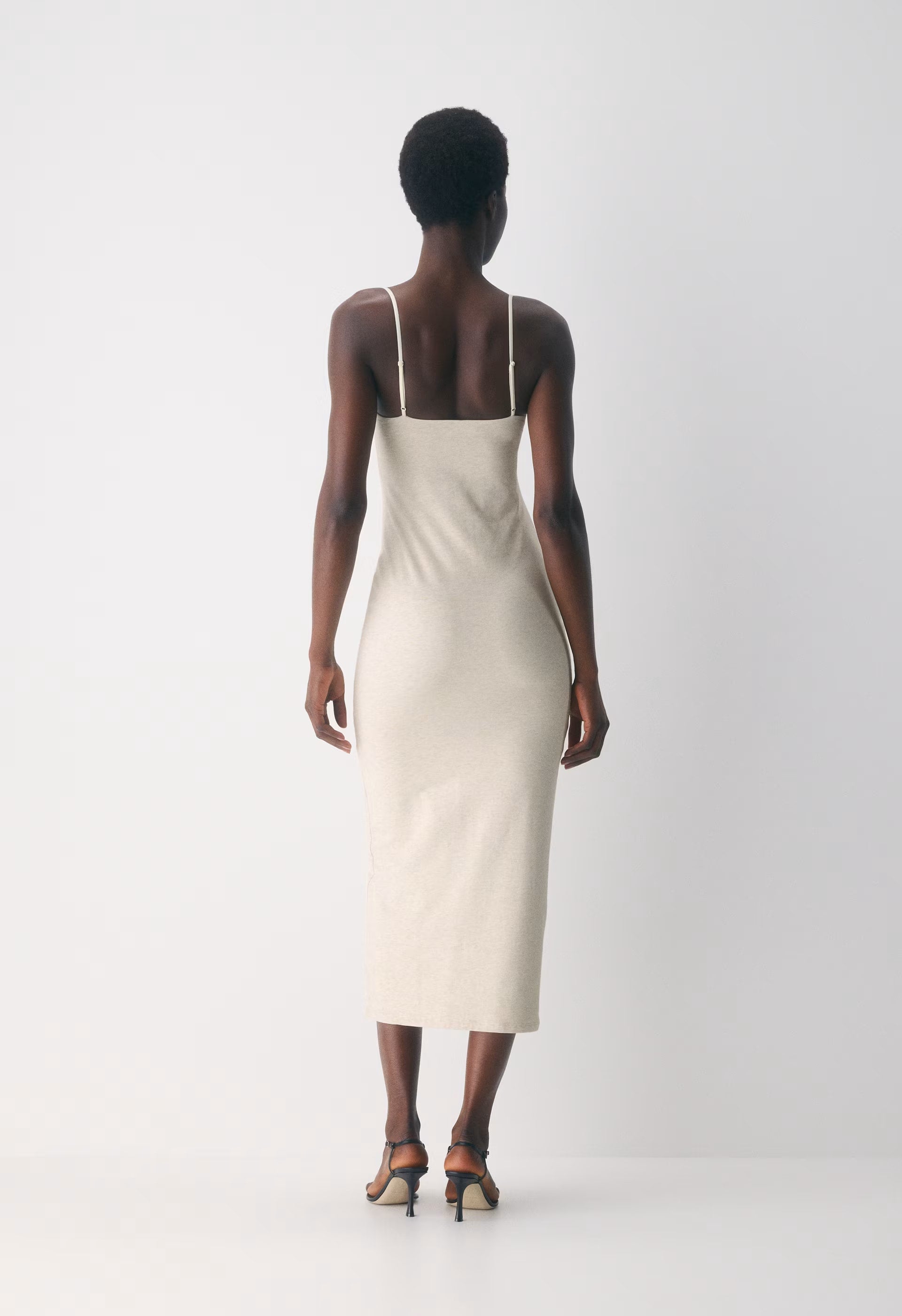 Casual Contour Summon Maxi Cami Dress - HEATHER LIGHT OATMEAL