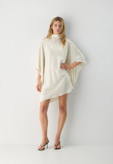 Fan Satin Dress - LIGHT BIRCH