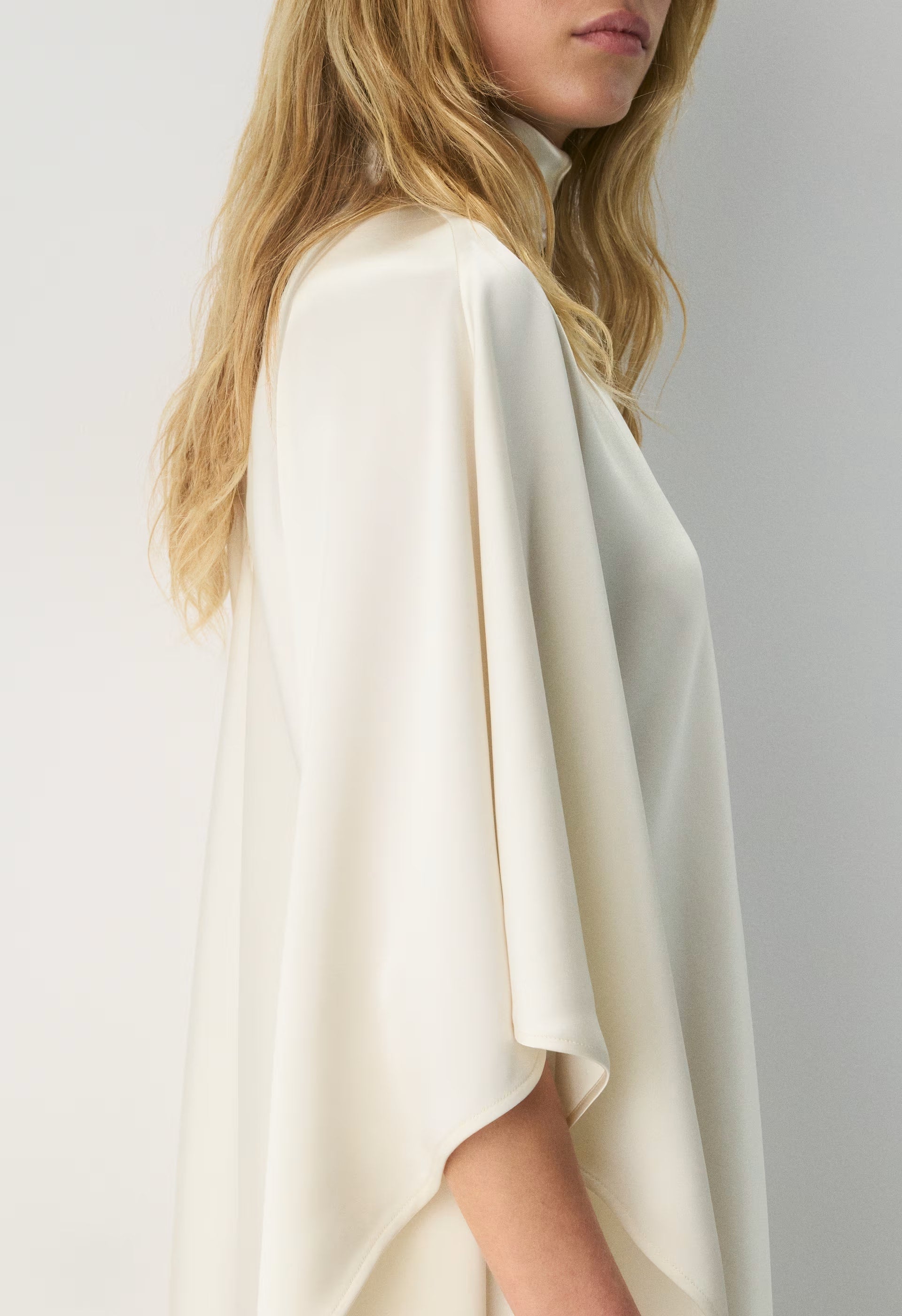 Fan Satin Dress - LIGHT BIRCH