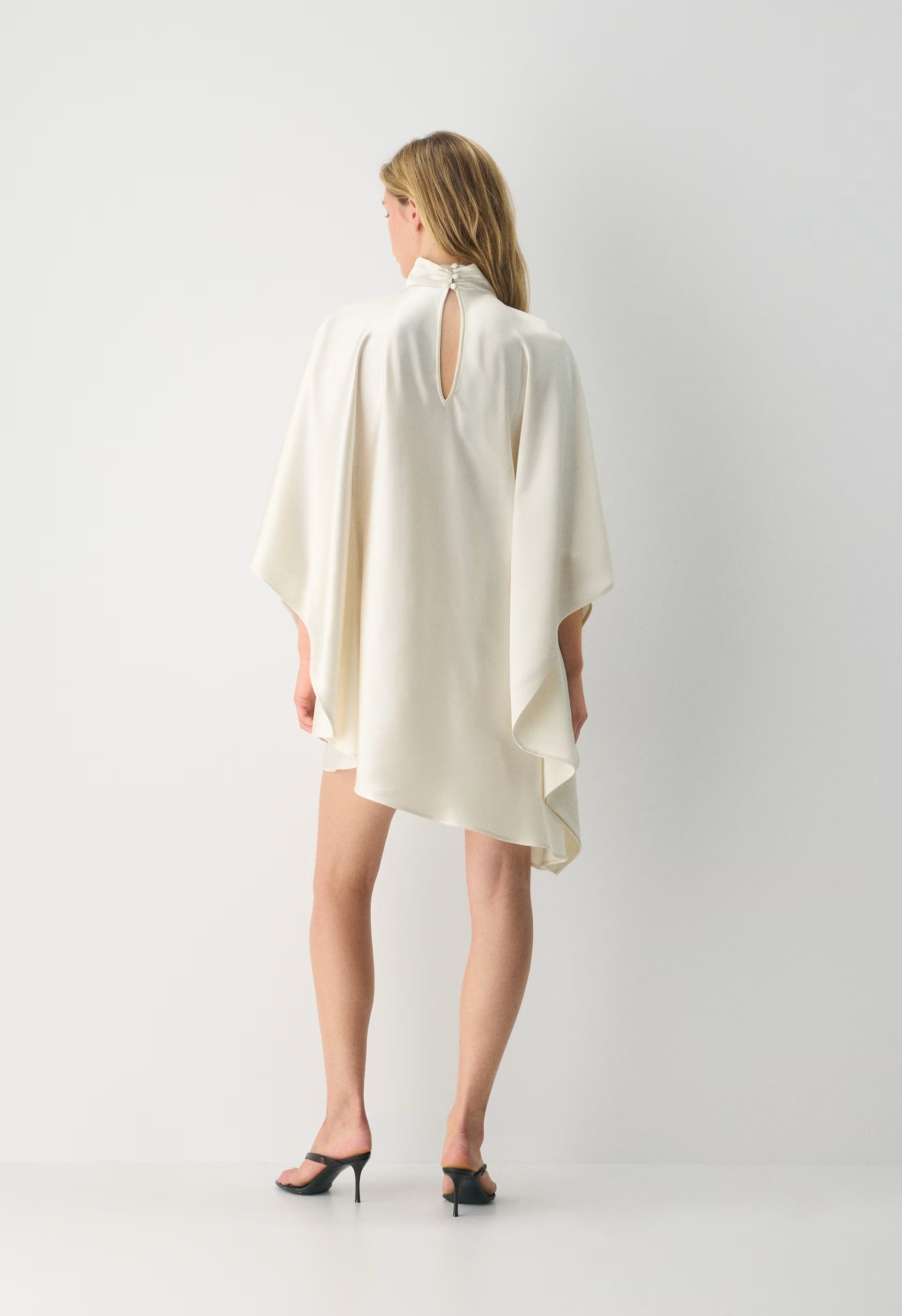 Fan Satin Dress - LIGHT BIRCH