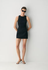 Charleston Satin Dress - BLACK