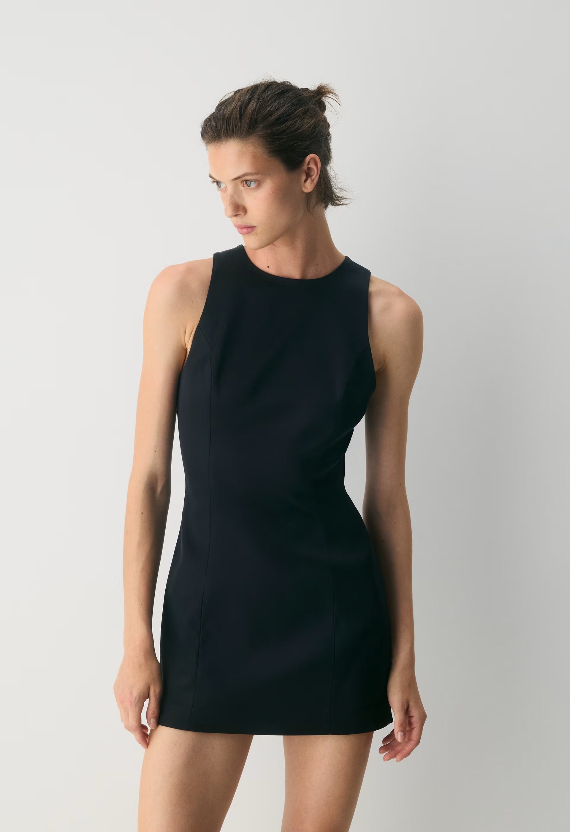 Charleston Satin Dress - BLACK