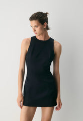 Charleston Satin Dress - BLACK