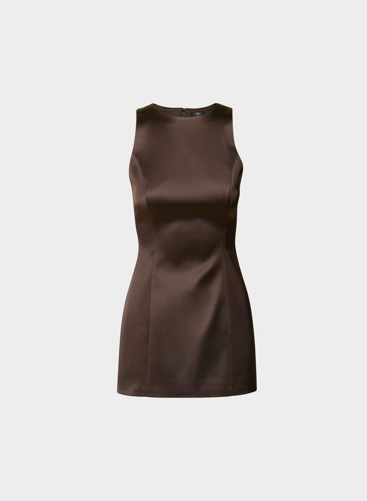 Charleston Satin Dress - RICH MOCHA BROWN