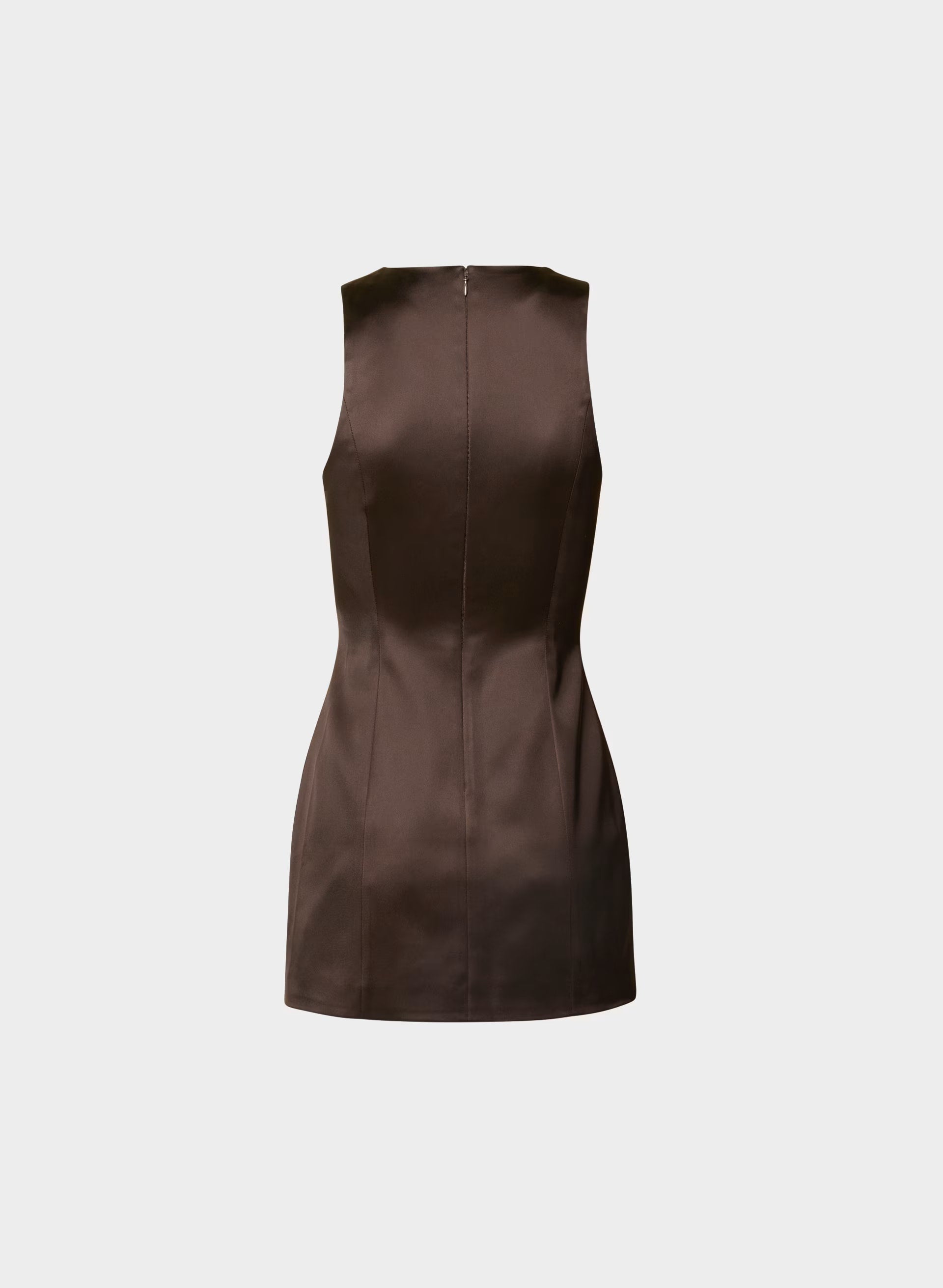 Charleston Satin Dress - RICH MOCHA BROWN