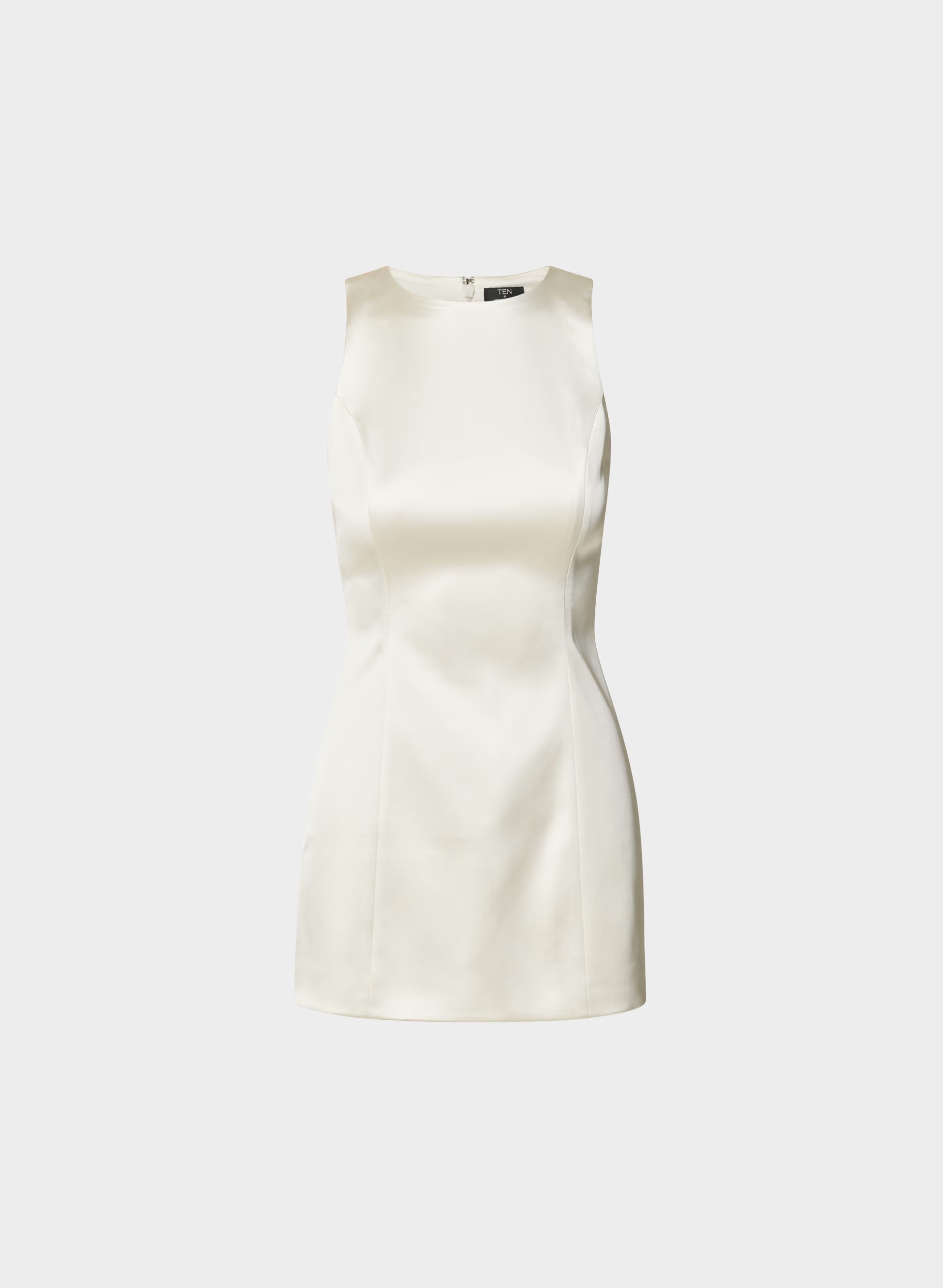 Charleston Satin Dress - WHISPER WHITE
