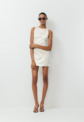 Charleston Satin Dress - WHISPER WHITE