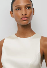 Charleston Satin Dress - WHISPER WHITE
