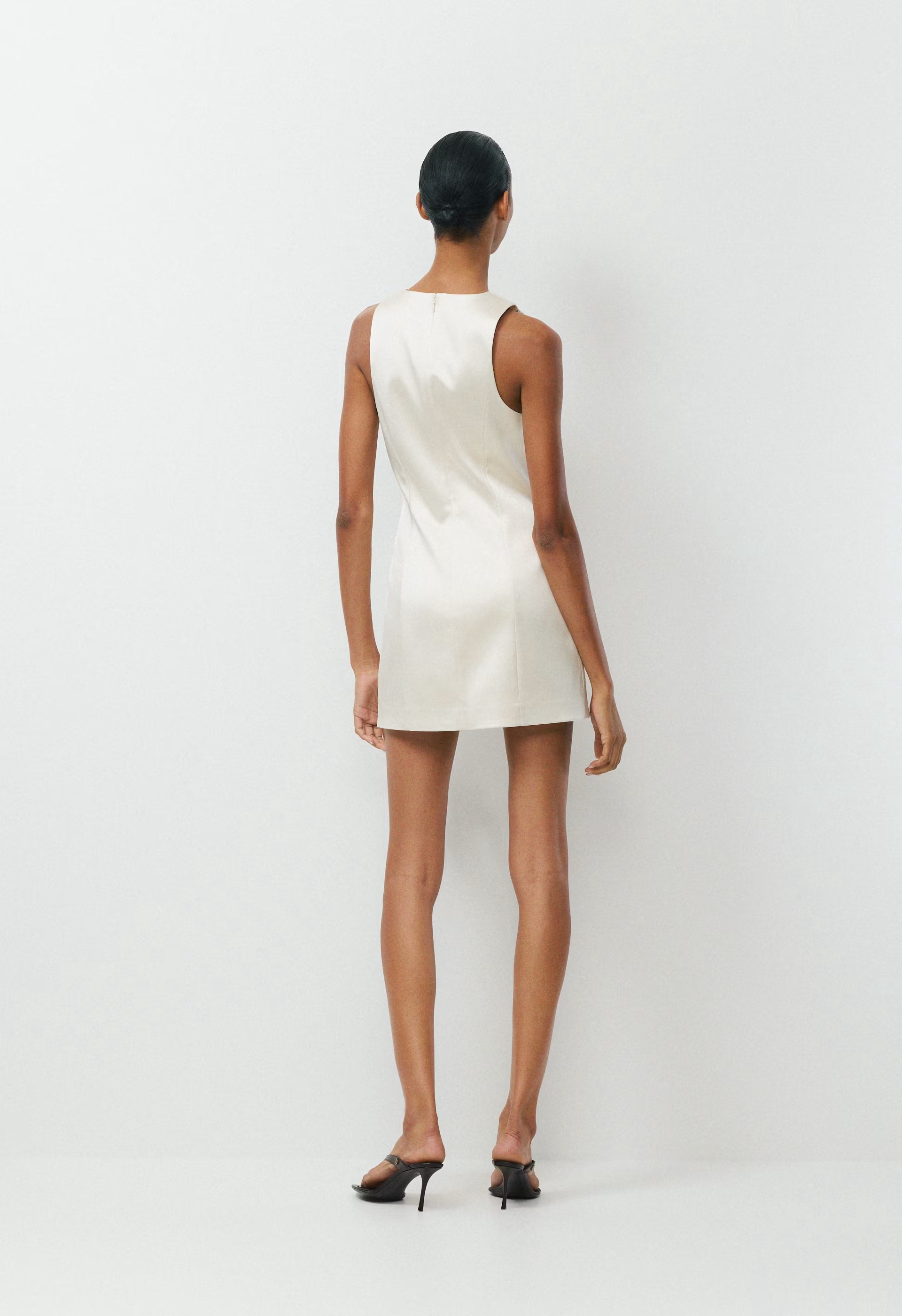 Charleston Satin Dress - WHISPER WHITE