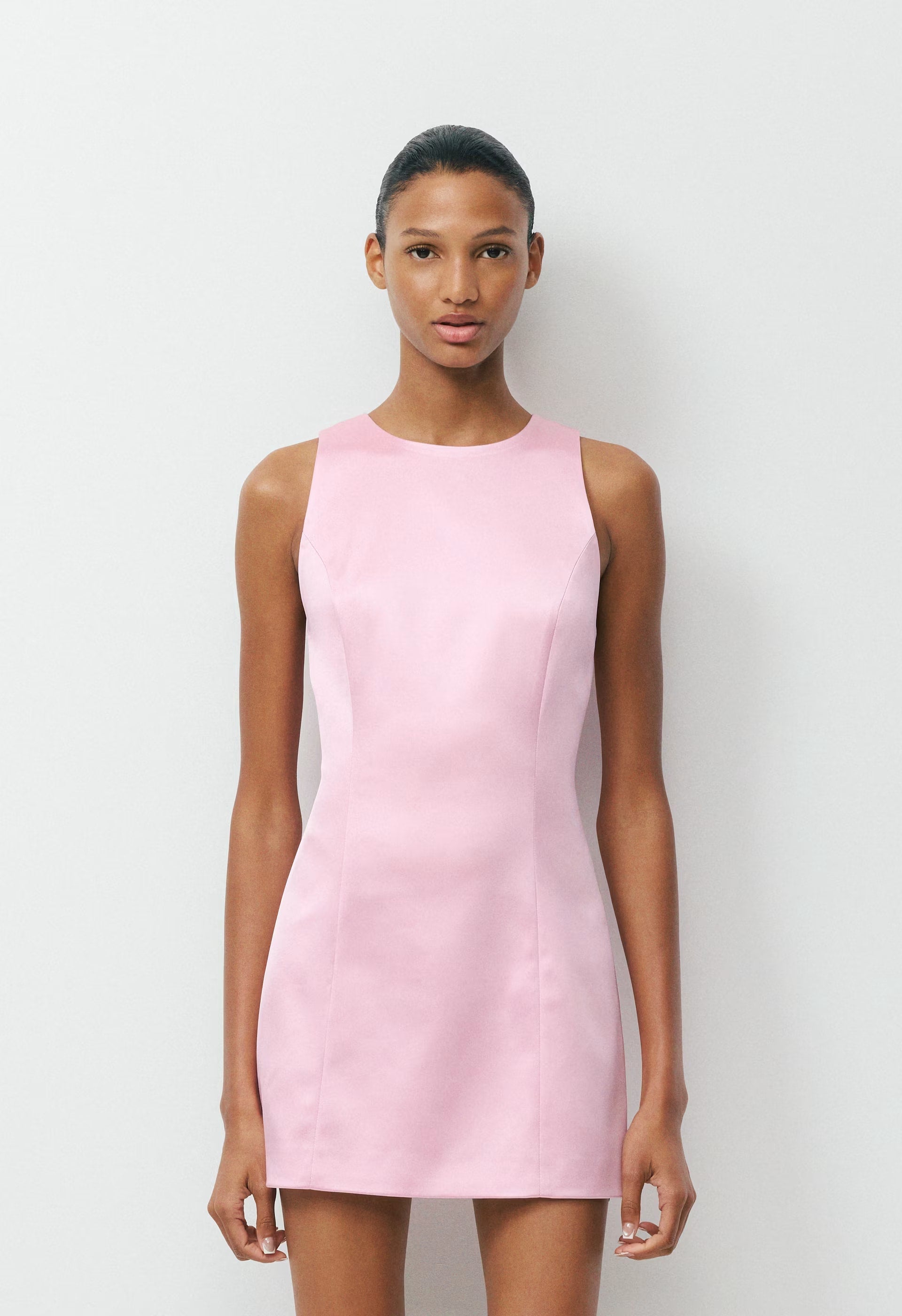 Charleston Satin Dress - RICH MOCHA BROWN