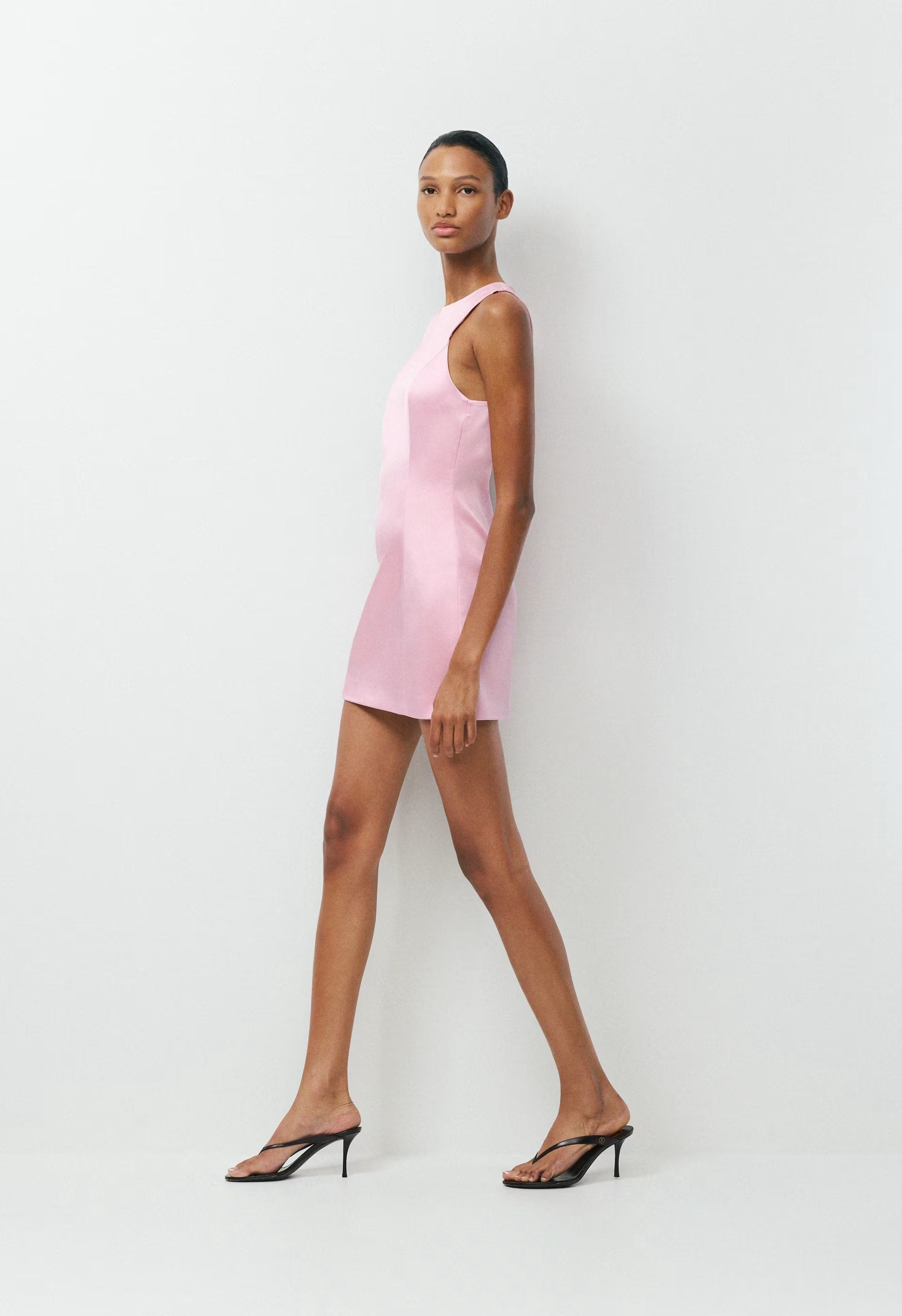 Charleston Satin Dress - RICH MOCHA BROWN