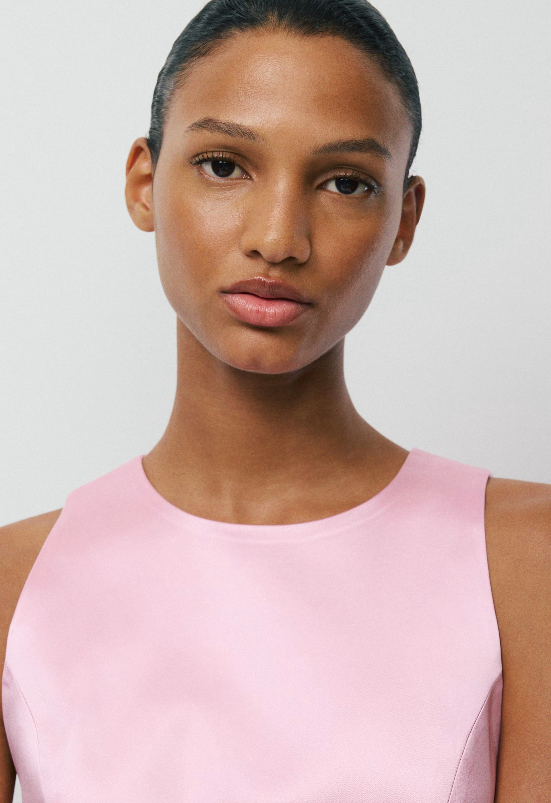 Charleston Satin Dress - MILKSHAKE PINK
