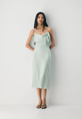 Cannelle Satin Dress - AGAVE GREEN