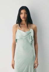 Cannelle Satin Dress - AGAVE GREEN