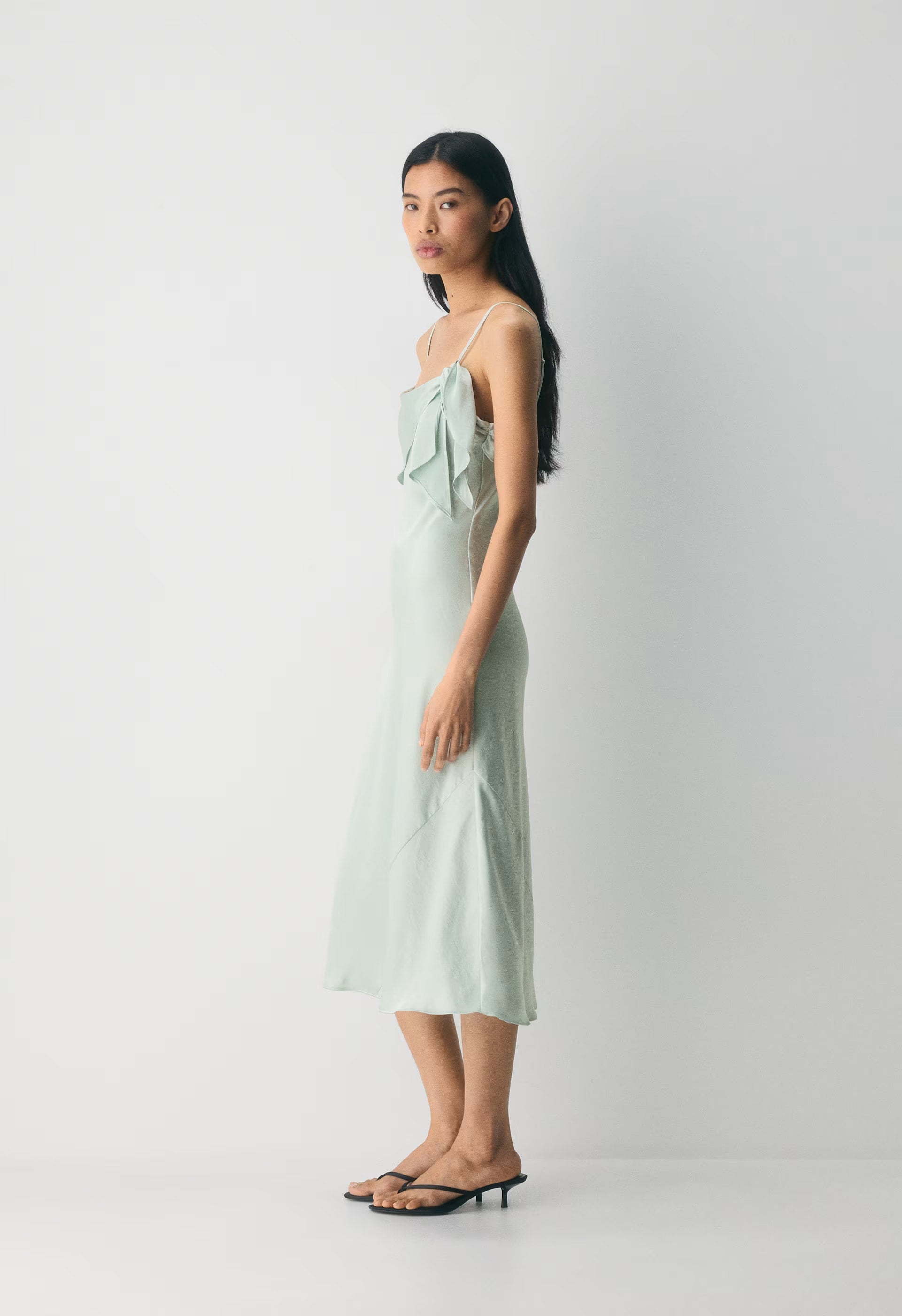 Cannelle Satin Dress - AGAVE GREEN