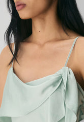 Cannelle Satin Dress - AGAVE GREEN