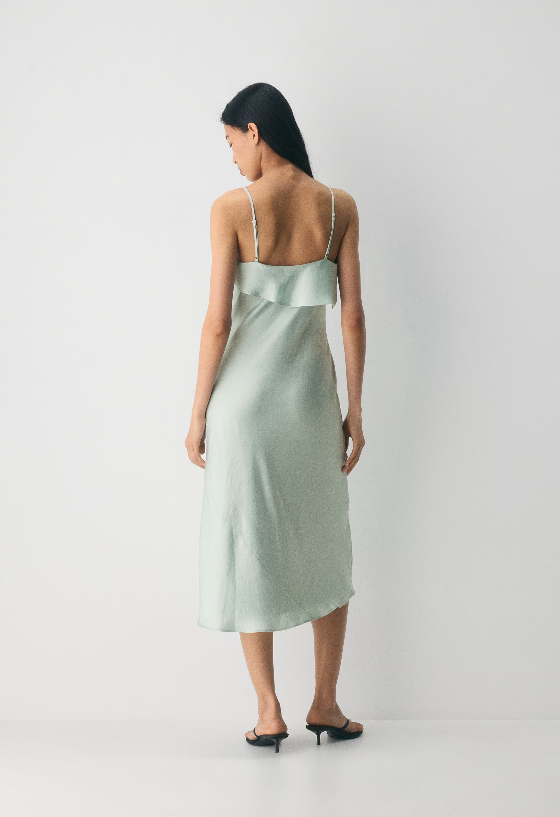 Cannelle Satin Dress - AGAVE GREEN
