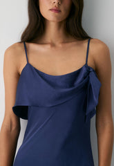 Cannelle Satin Dress - HARBOUR NAVY