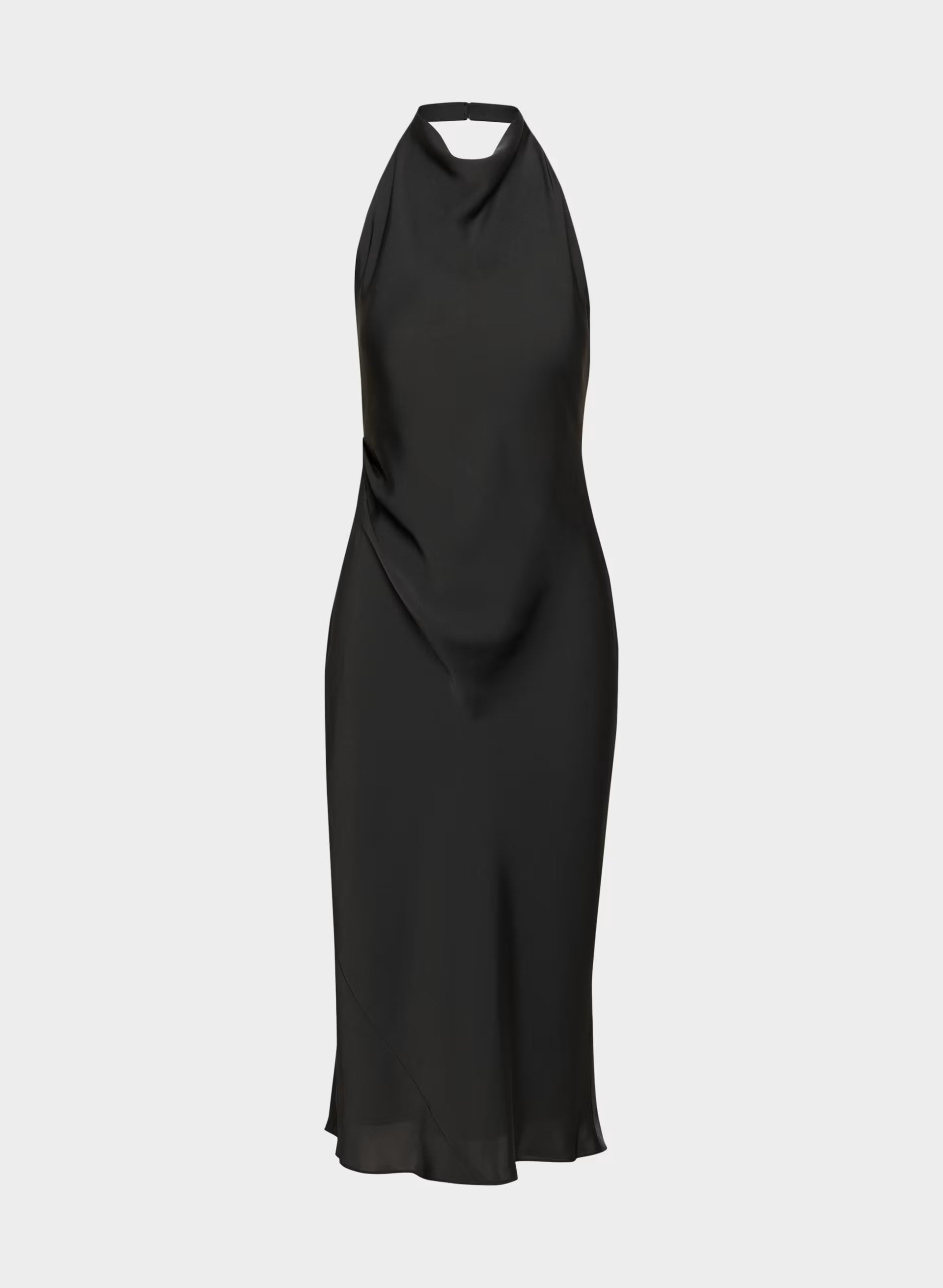 Audience Satin Maxi Halter Dress - BLACK
