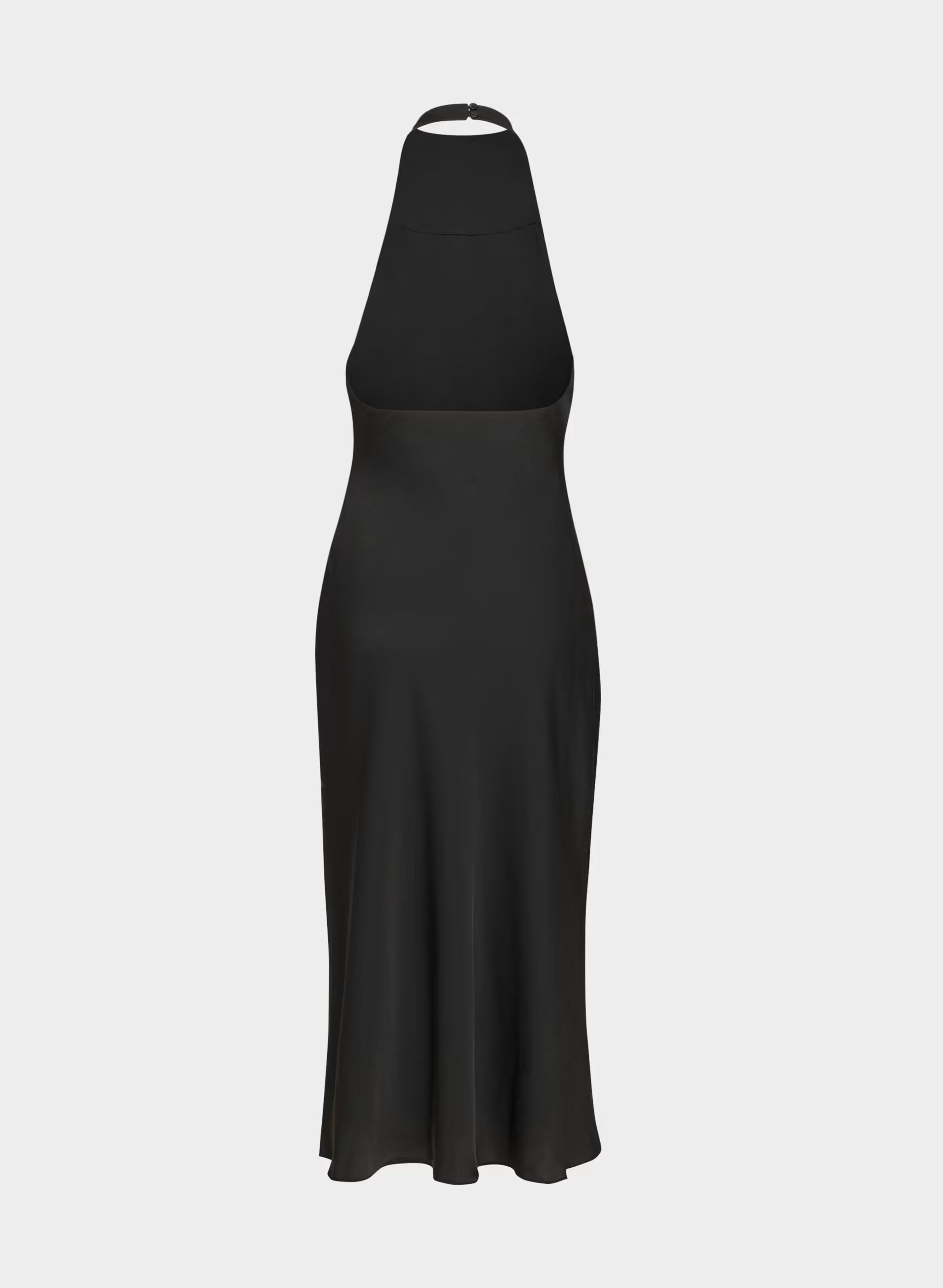 Audience Satin Maxi Halter Dress - BLACK
