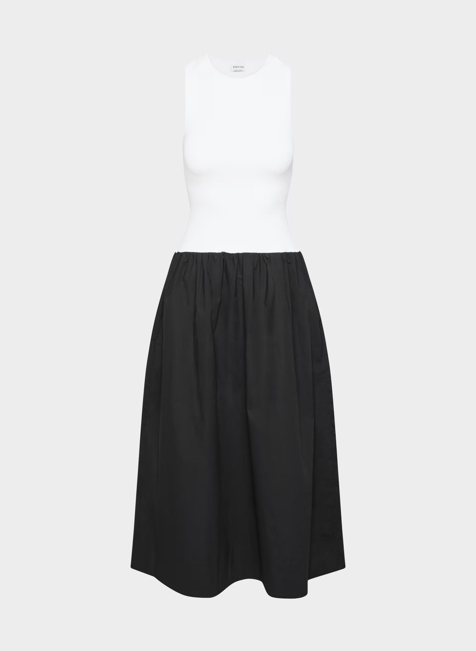 Worldly Poplin Dress - BLACK /BRIGHT WHT