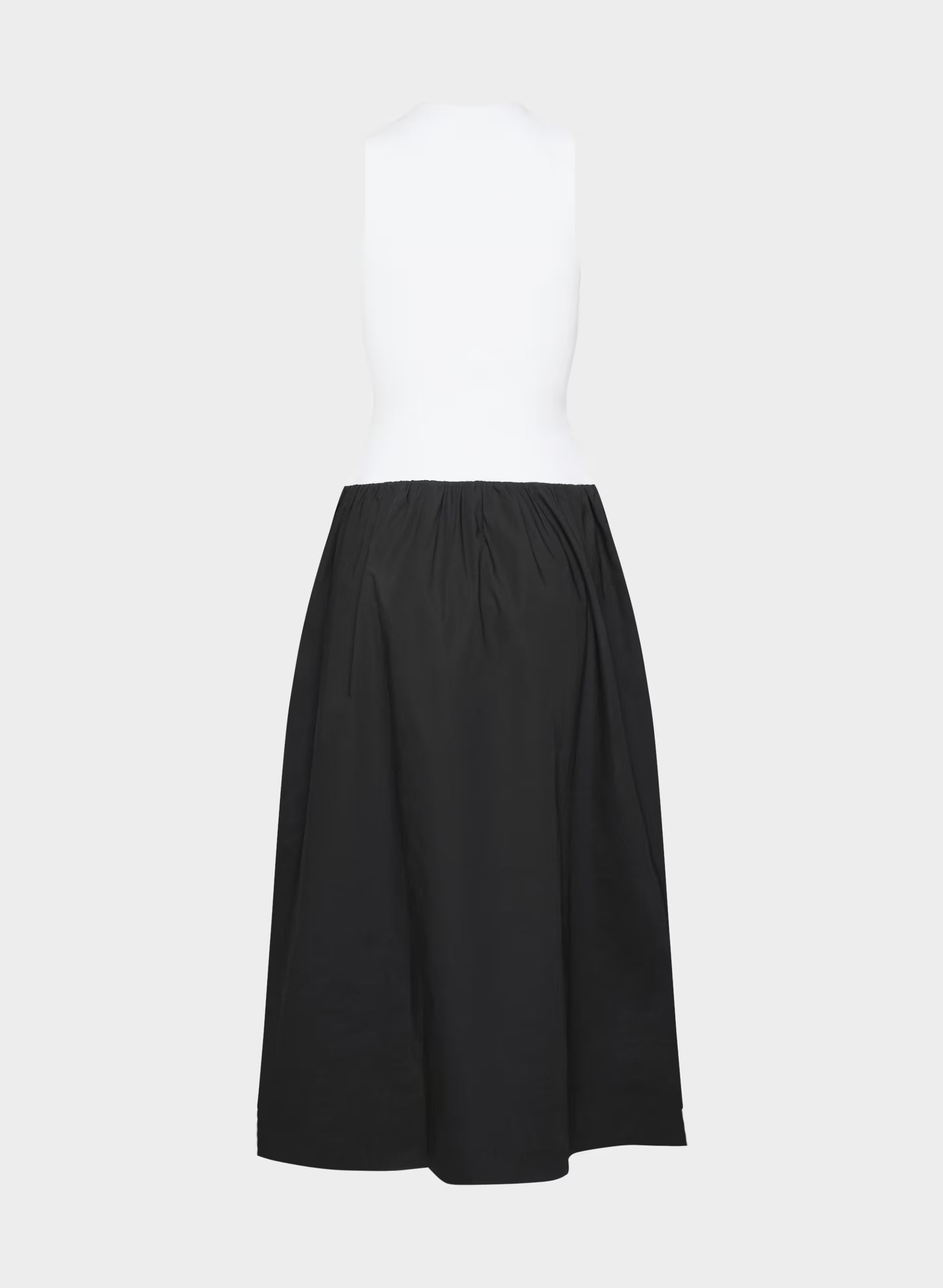 Worldly Poplin Dress - BLACK /BRIGHT WHT