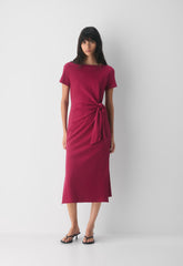 InterLock Cotton Writer Dress - JUICY ROSE