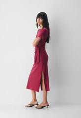InterLock Cotton Writer Dress - JUICY ROSE