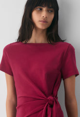 InterLock Cotton Writer Dress - JUICY ROSE