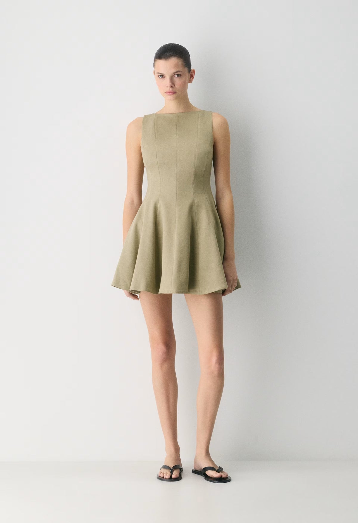 Proxy Linen Dress - MARTINI OLIVE