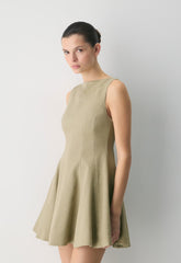 Proxy Linen Dress - MARTINI OLIVE