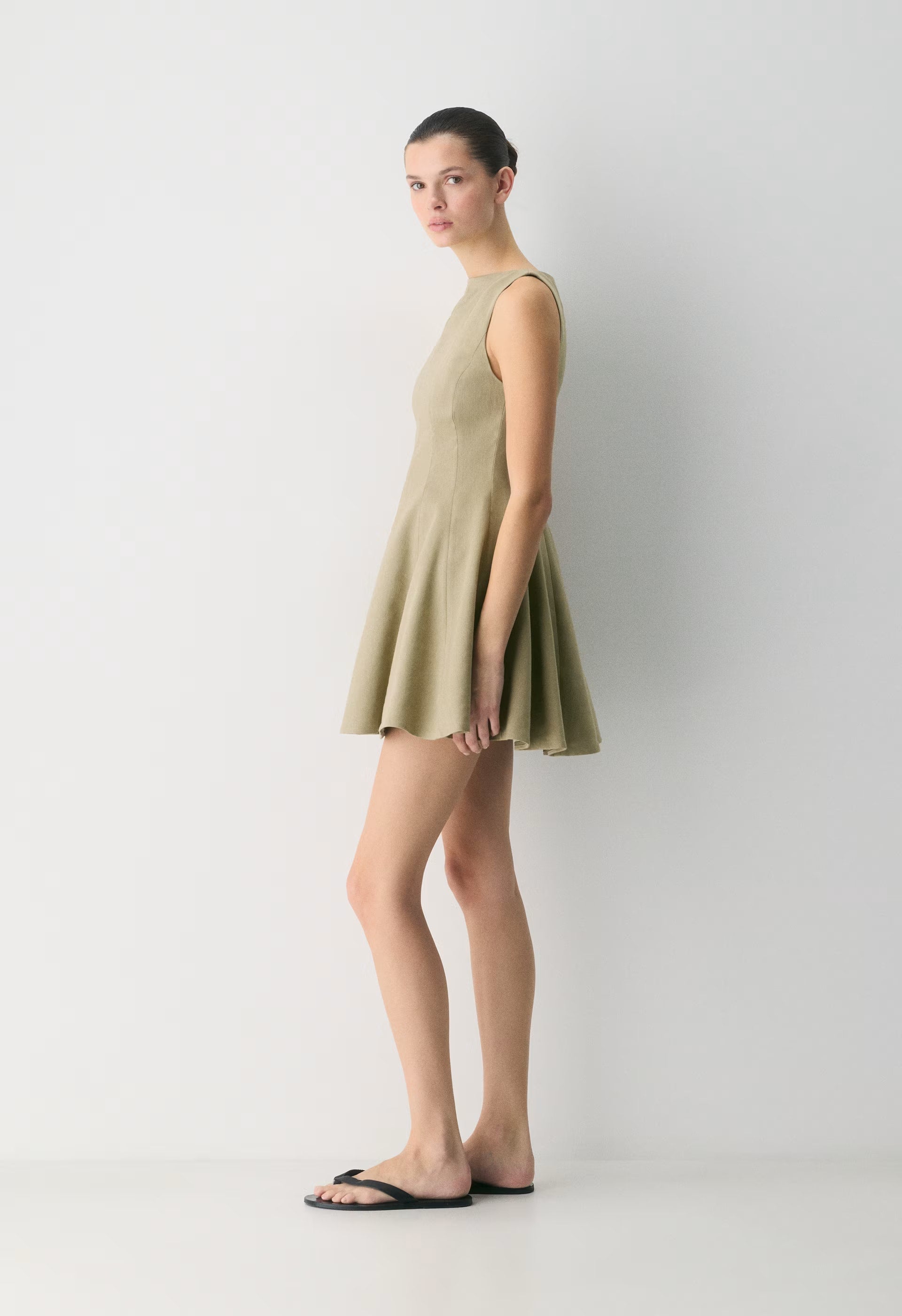 Proxy Linen Dress - MARTINI OLIVE