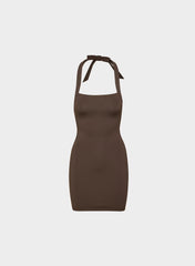 Original Contour Optimum Halter Dress - RICH MOCHA BROWN