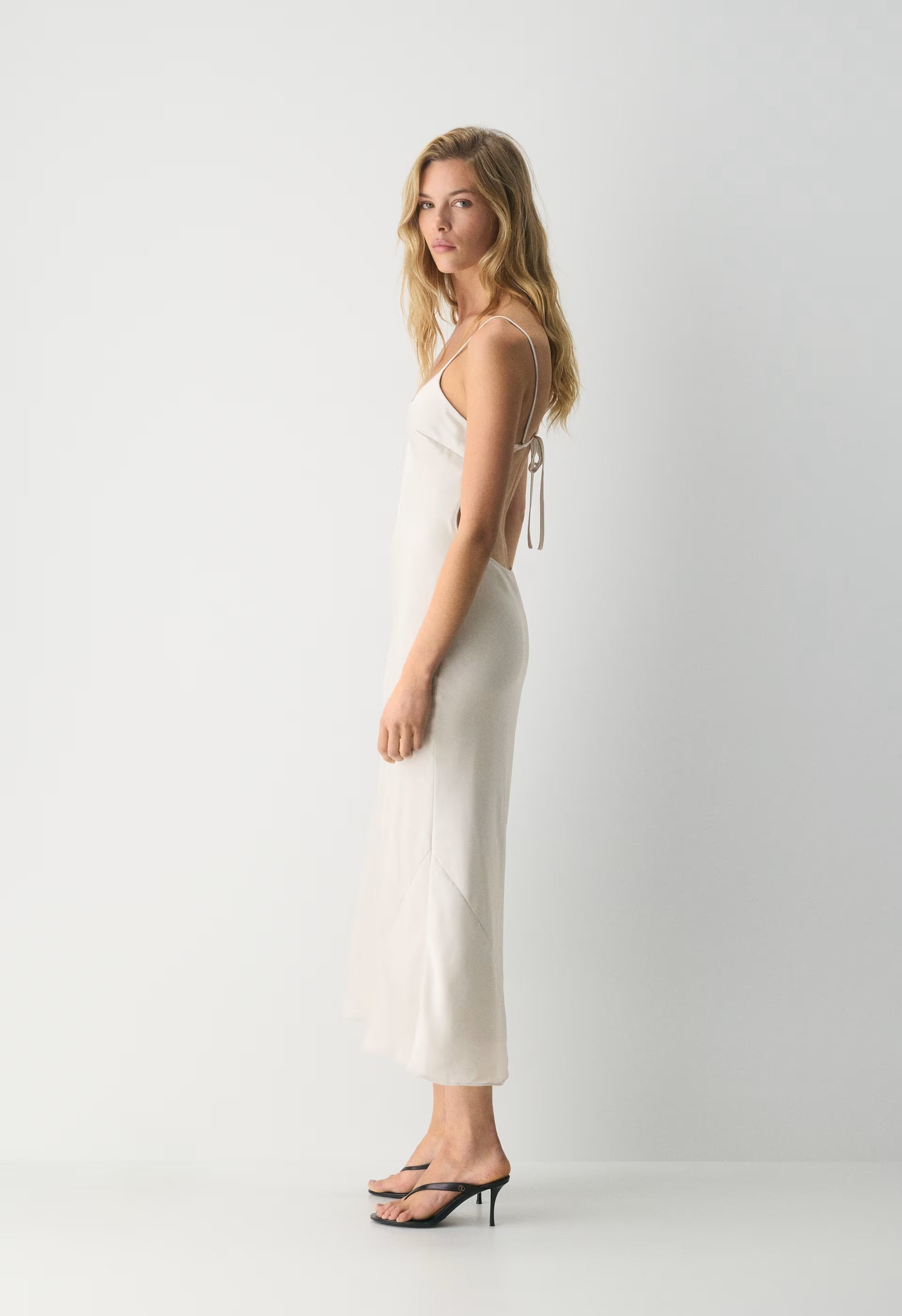 Duskfall Satin Dress - MATTE PEARL