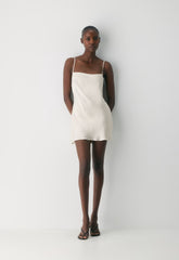 Confession Satin Dress - MATTE PEARL
