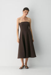 Lightwell Dress - Crepette™ - RICH MOCHA BROWN