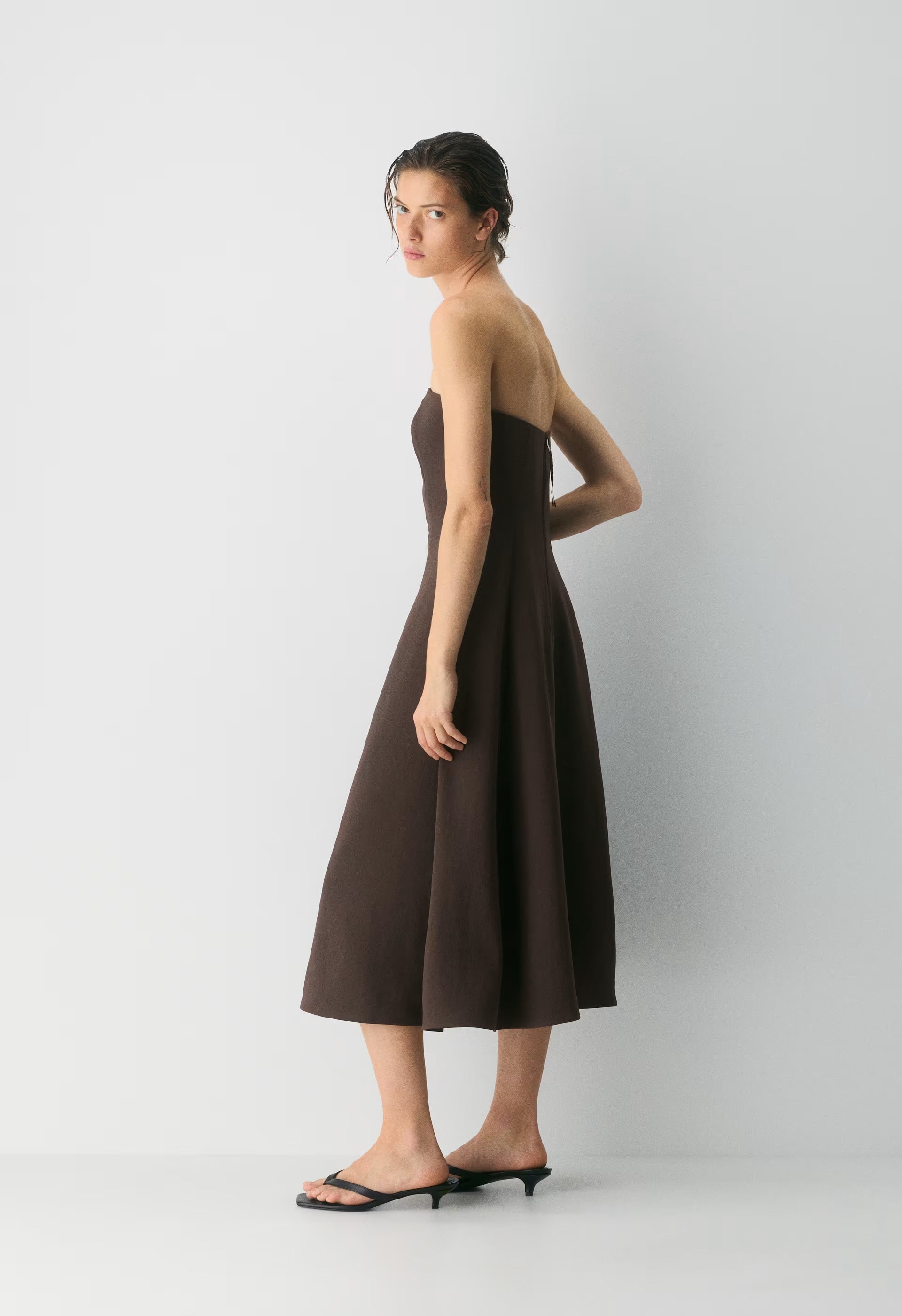 Lightwell Dress - Crepette™ - RICH MOCHA BROWN