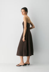 Lightwell Dress - Crepette™ - RICH MOCHA BROWN