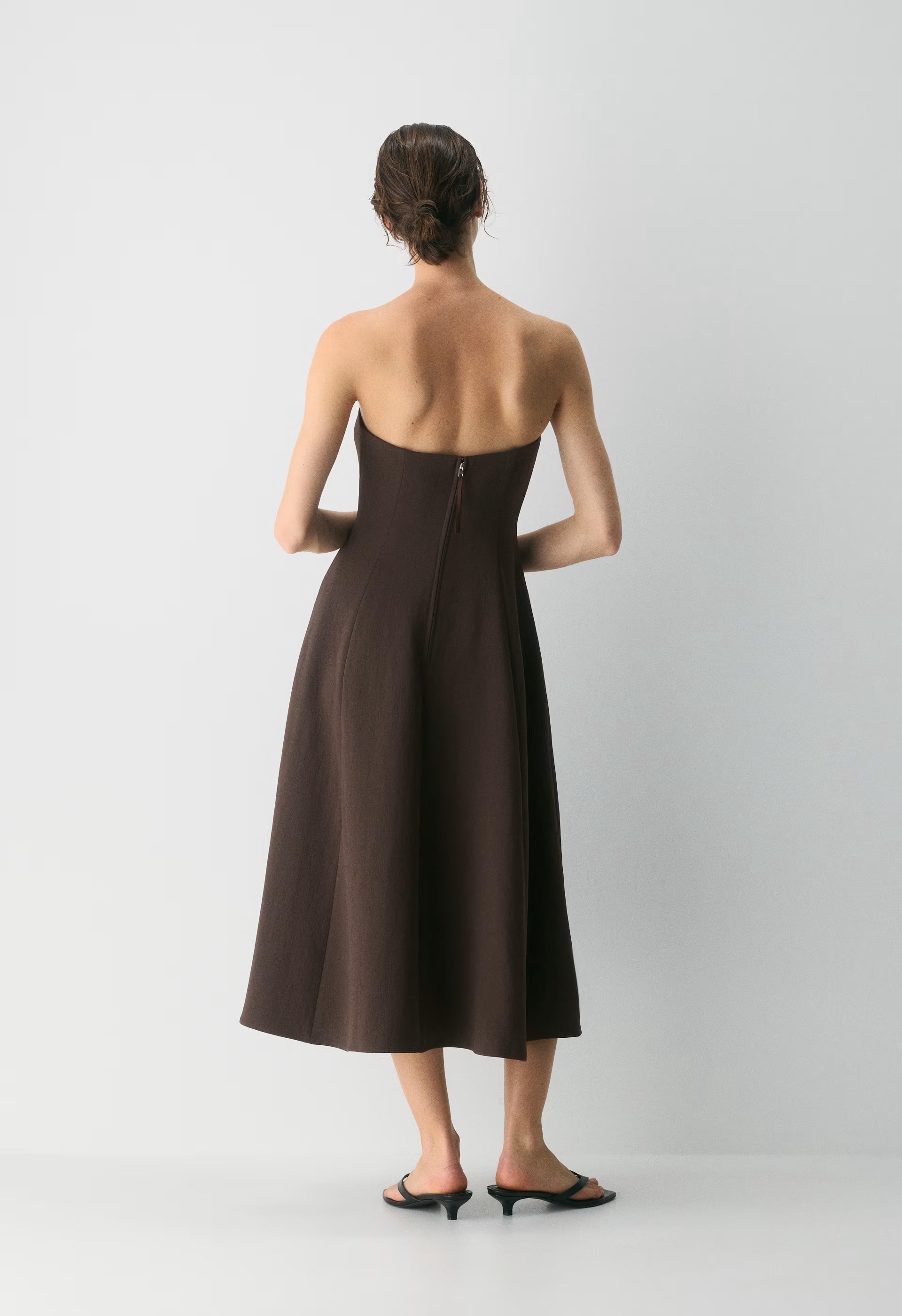 Lightwell Dress - Crepette™ - RICH MOCHA BROWN