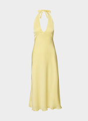 Nightscape Satin Halter Dress - LEMONADE