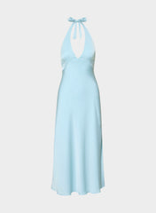 Nightscape Satin Halter Dress - PANORAMA BLUE
